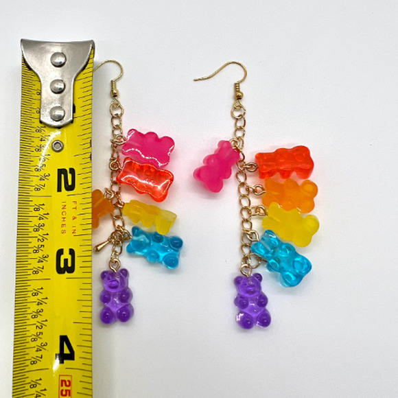 Gummy Bear Earrings - Chandelier Dangle Earrings - Y2K Kidcore Earrings - Picture 5 of 7